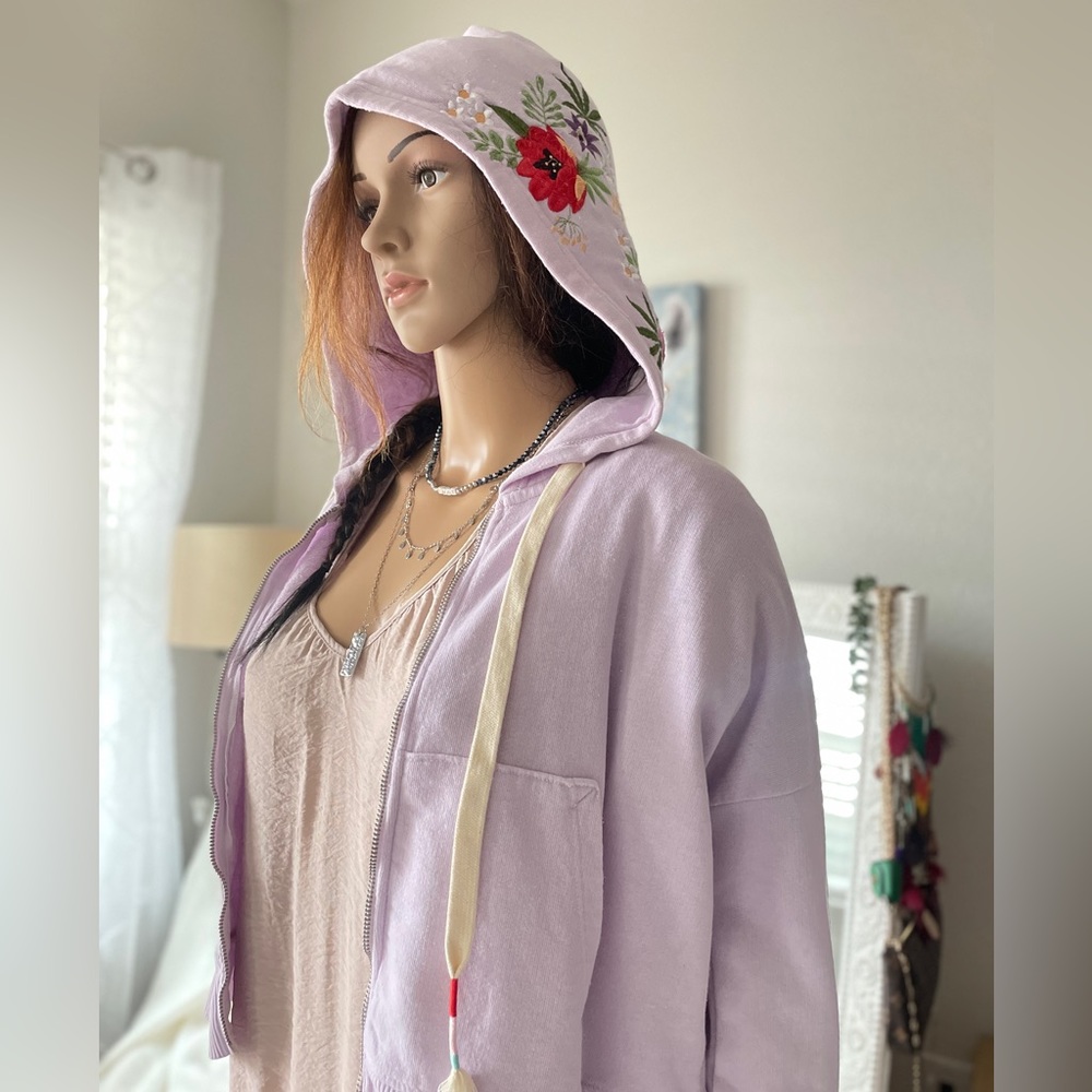 WILDFOX Floral Cropped Hoodie XS